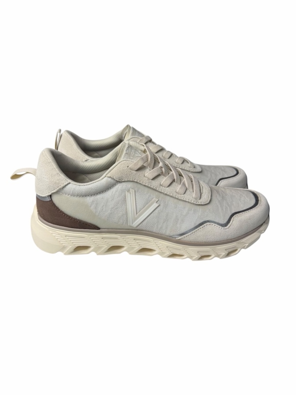 Vionic Presley Cream Suede Mesh Walking Sneaker Womens 10 Wide Orthopedic Shoes